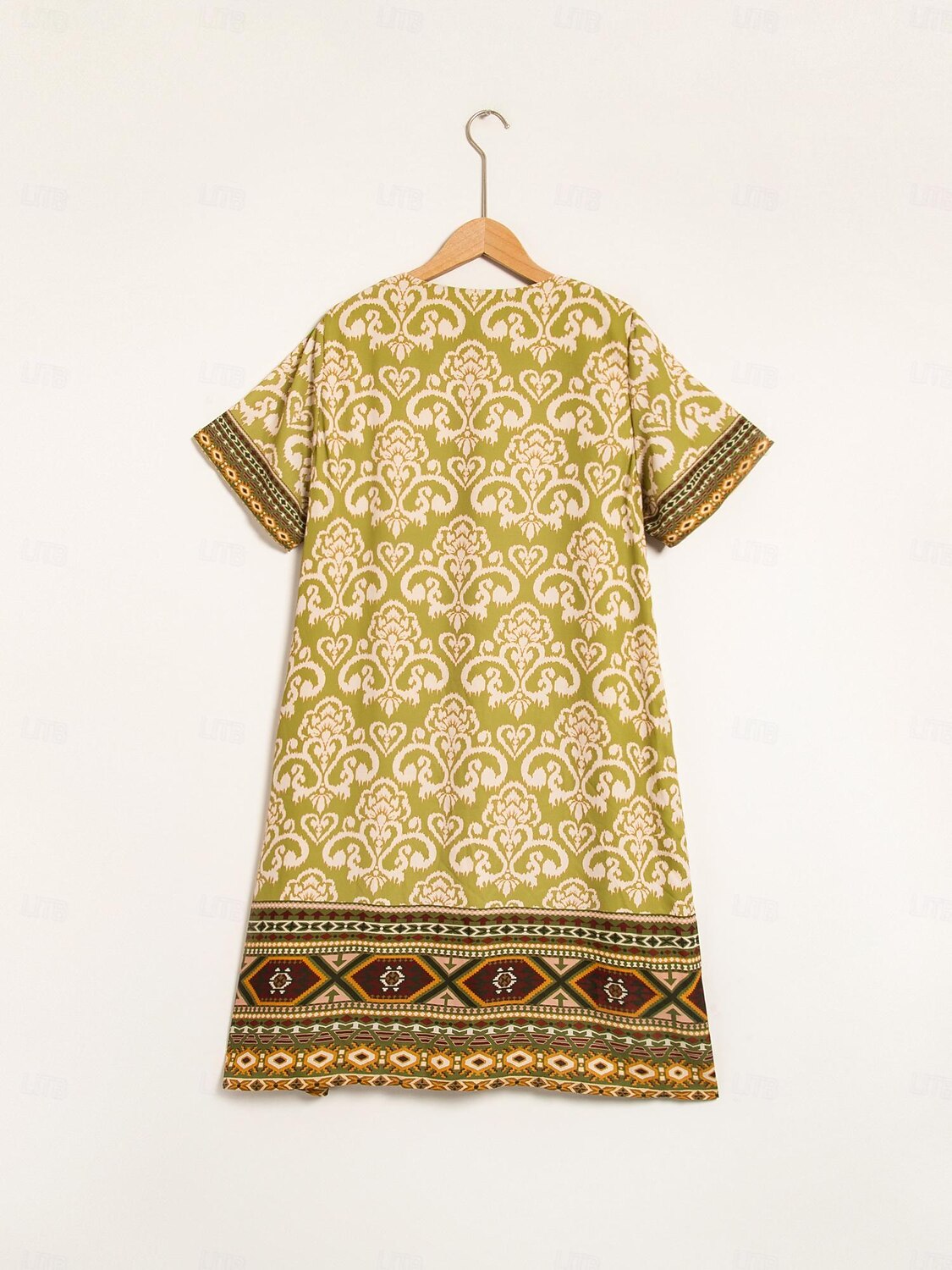 Chiffon Geometric Boho V Neck Short Sleeve Mini Dress 2025 - $72.99 –P8
