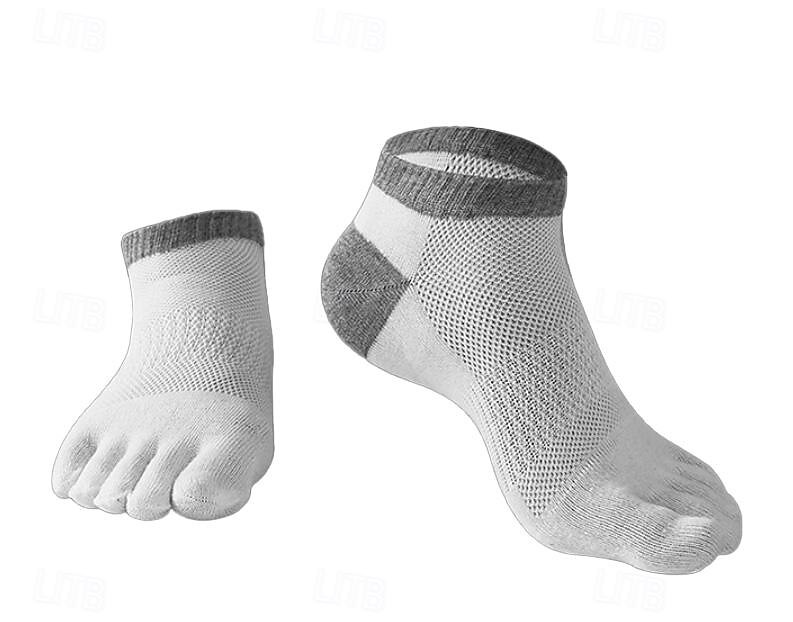 Herren 3 Paare Ankle Socken Zehensocken Niedrig geschnittene Socken Schwarz Weiß Farbe Farbblock Freizeitskleidung Urlaub Wochenende Patchwork Mittel Sommer Frühling & Herbst Stilvoll Brautkleider 2025 - $23.99 -P5