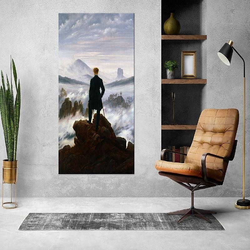 Ölgemälde Caspar David Friedrich, handgemalter Wanderer über dem Nebelmeer, Ölgemälde von Caspar David Friedrich, Gemälde auf Leinwand, große Wandkunst, Raumdekoration, Bürodekoration, Geschenk für 2025 - $302.29 –P2