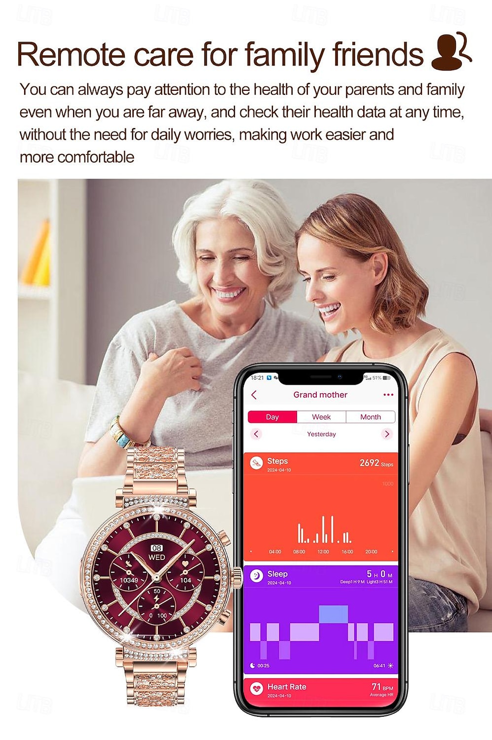 2025年 696 TK28 スマートウォッチ 1.27 インチ スマートブレスレット ブルートゥース ECG + PPG 歩数計 着信通知 と互換性があります Android iOS 女性 ハンドフリーコール メッセージ受信通知 IP 67 41mmの時計ケース コレクション – $75.99 –P13