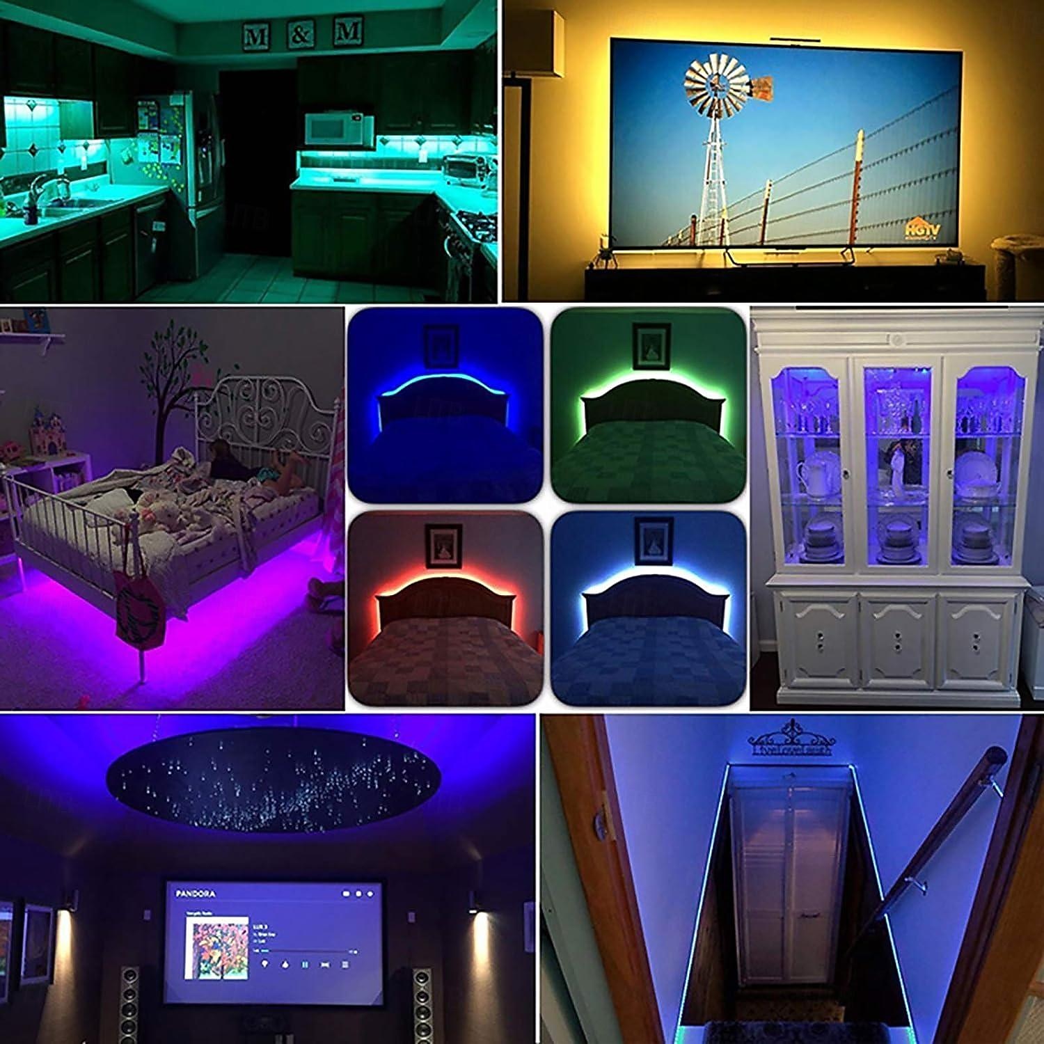 Luz de TV LED 1-5 m/3,28-16 pies retroiluminación LED de TV USB con aplicación barra de luz LED Bluetooth barra de luz LED rgb luz LED de sincronización de música adecuada para dormitorio, iluminación 2025 - $20.99 –P5