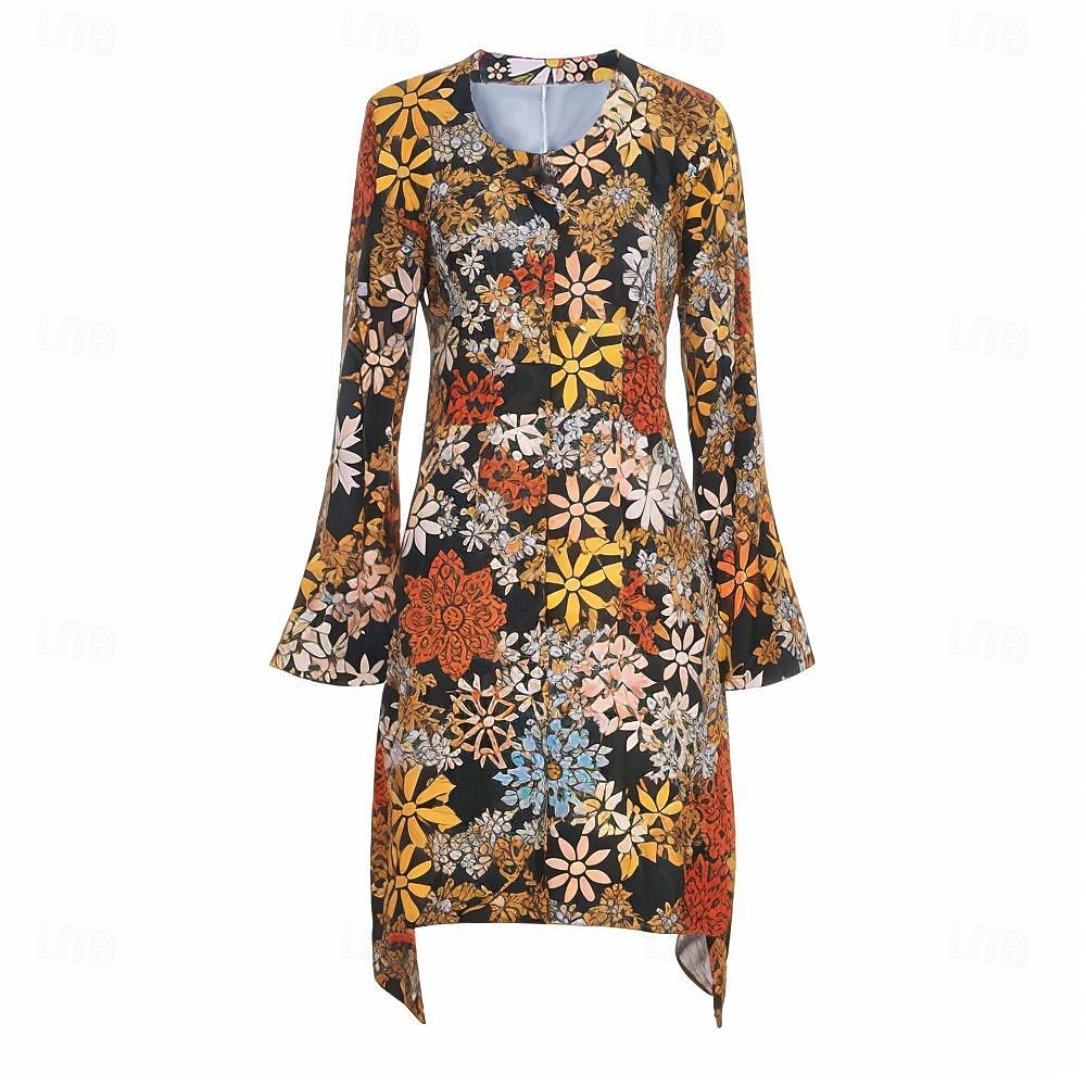Rétro Vintage Années 1970 Déguisement Années 70 Femme Manche cloche Hippie Fleur / Floral Col en U Déguisement Femmes Halloween Carnaval Mascarade Soirée Tenue quotidienne Défilé de la Fierté Adulte de 2025 ? $23.99 –P12