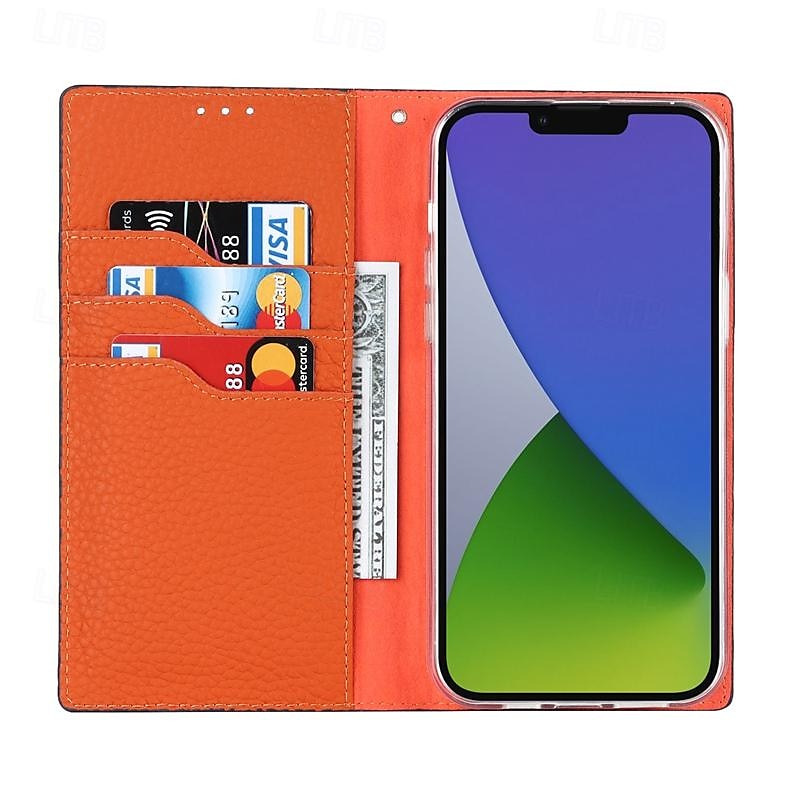 телефон Кейс для Назначение айфон 16 iPhone 15 Pro Max iPhone 14 13 12 11 Pro Max Plus Mini SE Кошелек для карт с ремешком на запястье Откидная подножка Разъем для карты Ретро Настоящая кожа ТПУ 2025 - $31.99 –P4