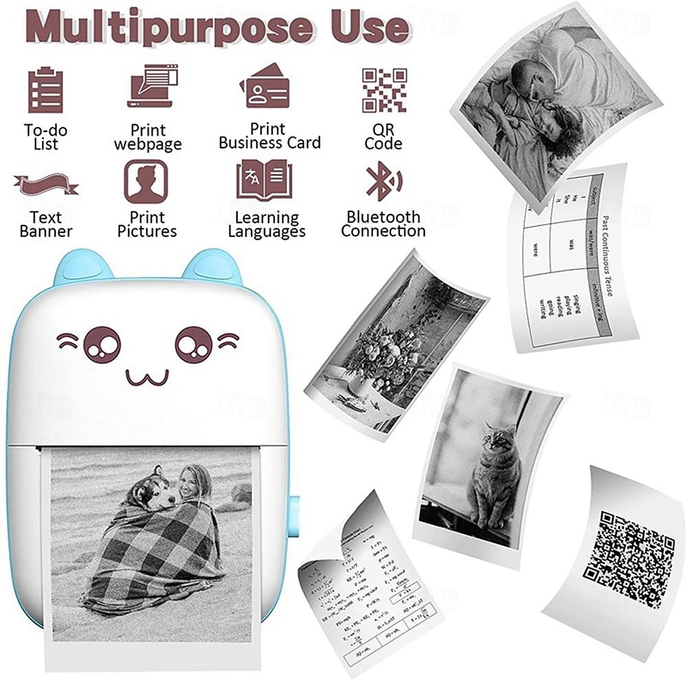 Mini Portable Pocket Mobile Thermal Printer Smart Inkless Printing Stickers Label Photo Wireless Bluetooth Printer 2025 - $33.99 –P1
