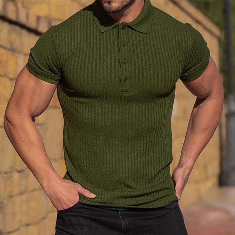 Homme T-shirt POLO Chemise de golf Manche Courte Col rabattu Tee-shirt T-shirt musclé Chemise à manches courtes Extérieur Séchage rapide Faire des exercices Doux Anti-transpiration Polyester Noir de 2025 ? €15.89 –P7
