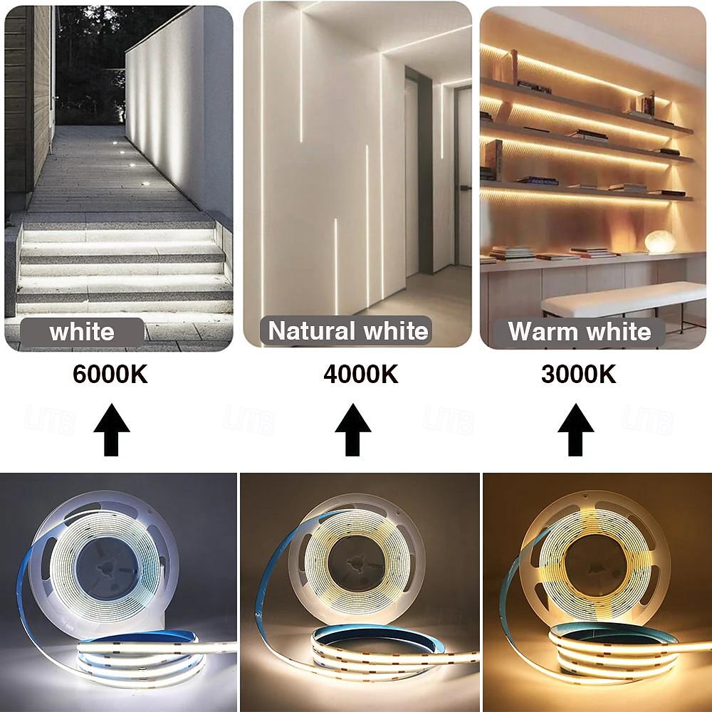 DC 5V USB COB Strip 320Leds/m Flexible Ribbon Rope Strip Light Warm White Natural White Night Lamp TV Backlight LED Strip 1m 2m 3m 4m 5m Home Decor 2025 - $9.49 –P4