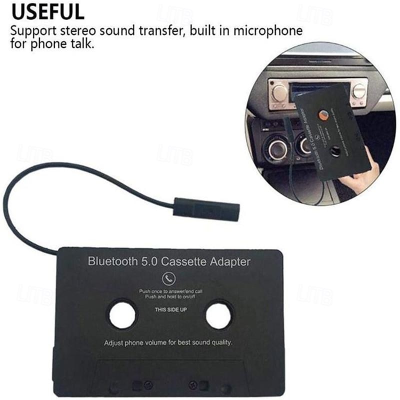 Bluetooth 5.0 auto audio stereo cassette voertuig Bluetooth tape converter cassettespeler auto mp3 handsfree telefoonboek voor iPhone 2025 - $26.99 –P4
