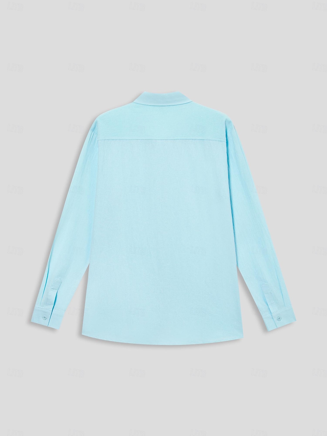 Voor heren Overhemd linnen overhemd Zomer overhemd Strand Kleding Overhemd met knopen Effen Casual Dagelijks blauw Lange mouw Revers Lente & Herfst Kleding 2025 - $8.39 –P2