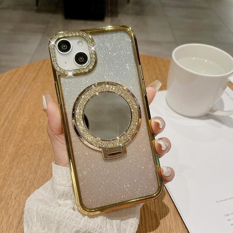 2025年 電話 ケース 用途 iPhone 17 Pro Max 17 Air 16 15 14 Pro Max Plus 13 12 11 Pro Max バックカバー スタンド付き ブリンブリングリッターシャイニー 耐衝撃 TPU 仕上げ コレクション – $9.99 –P8