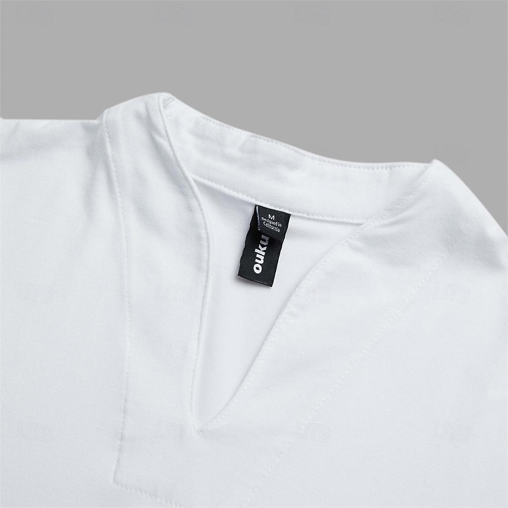 Herr T-shirt T-tröja Kortärmad V-hals Sommar Slät Mode Designer Grundläggande V-ringad Framficka Semester Utekväll Ledigt / vardag Svart Vit Blå Topp t-shirt för män 2025 - $11.49 –P2
