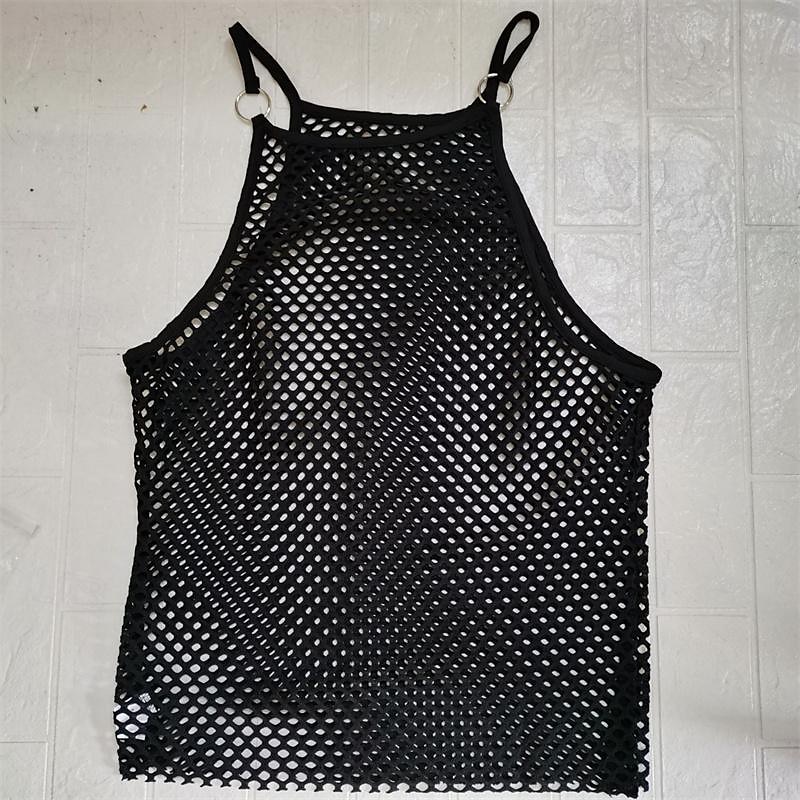 Herren Tank Top Weste Unterhemd Ärmelloses Shirt Ärmellos Rundhalsausschnitt Sommer Einfach Mode Designer Basic Netz Urlaub Straße Ausgehen Schwarz Top T-Shirt für Herren 2025 - $17.49 –P5