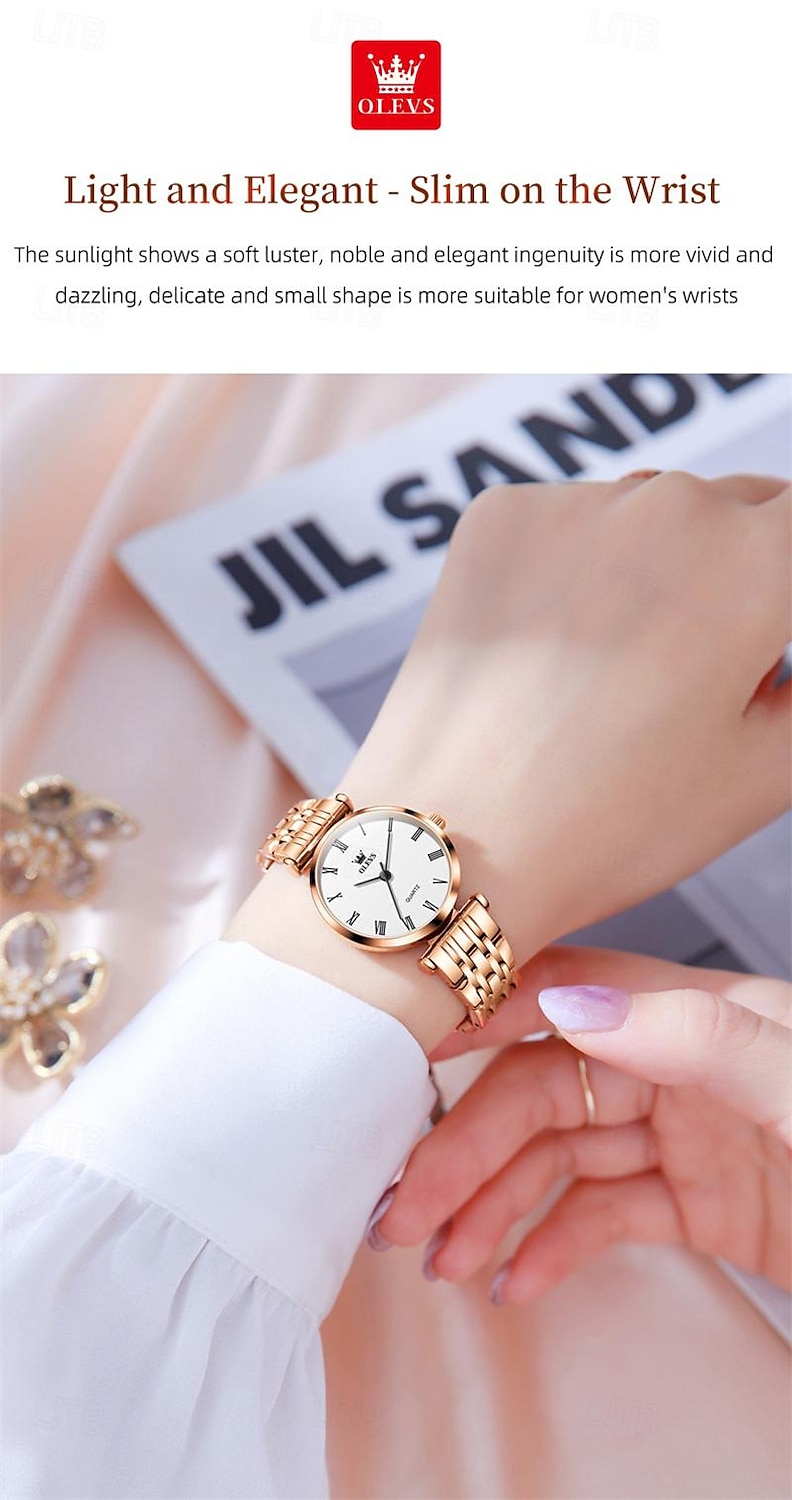 New Olevs Olevs Brand Fashion Women'S Quartz Watch Simple Fashion Trend Travel Sports Leisure Waterproof Steel Belt Women'S Wristwatch 2025 - $28.99 –P9