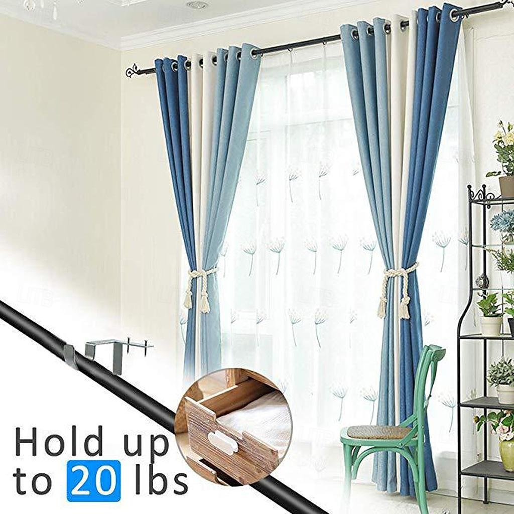 2/4PcS Curtain Pole Bracket No Drill Curtain Rod Holder Wooden Window Frame 2026 - $18.99 –P3