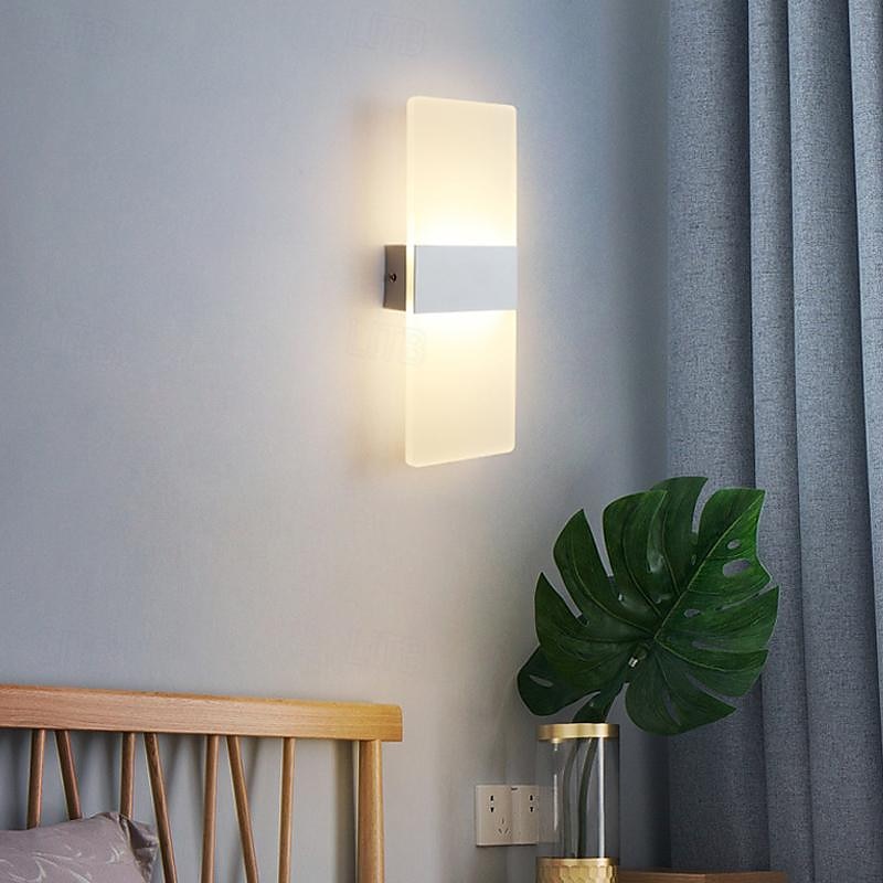 led vegglampe 2-farget lyskilde 10cm 5w akryl moderne minimalistisk ip54 innendørs dekorative hjem interiørbelysningsarmaturer for stue soverom korridor gang 85-265v 2025 - $33.99 –P6