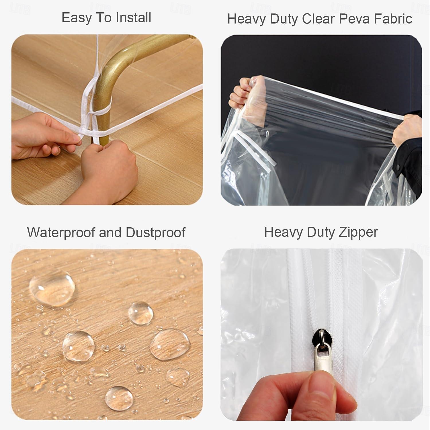 Clear Garment Rack Cover Dustproof Clothes Rack Cover with Zipper Clothes Hanging Rack Cover Clothing Storage Protector Waterproof 2025 - $11.99 –P7