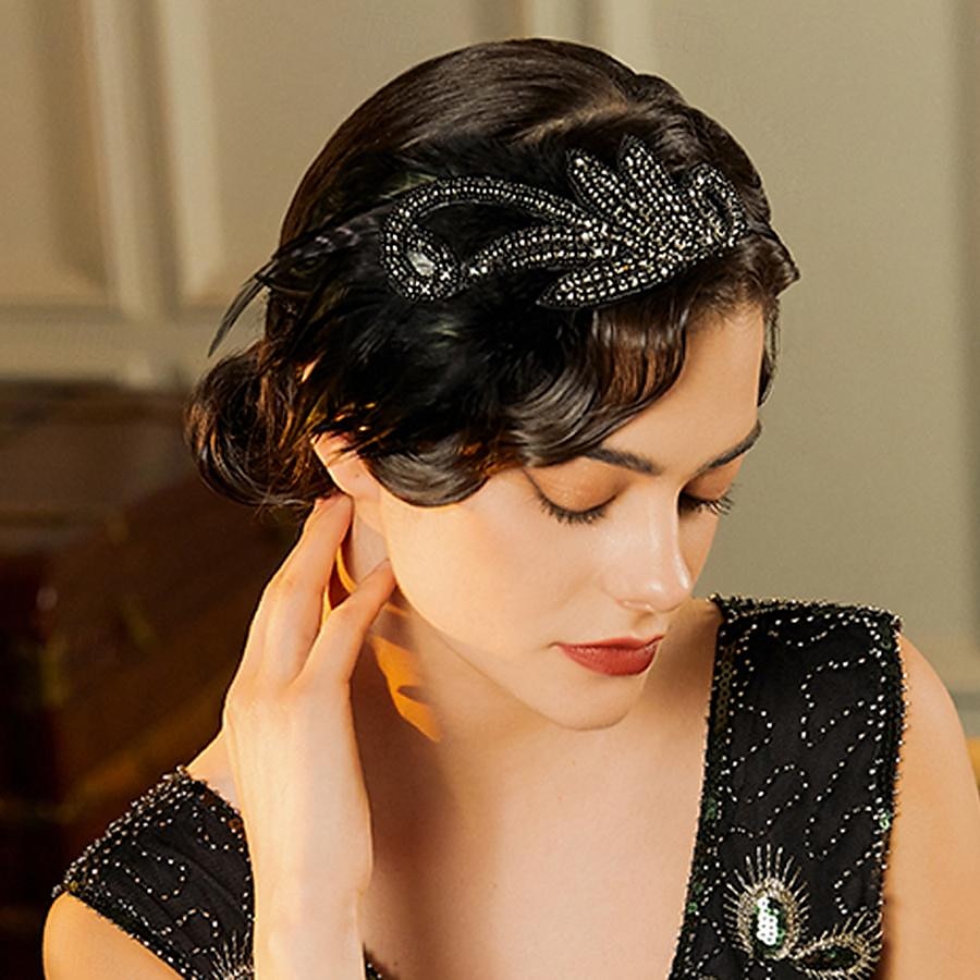 1920-as évek A nagy Gatsby Flapper fejpánt A nagy Gatsby Esküvői Vendég Gallér nélküli Női Mindszentek napja Farsang Álarcos mulatság Parti Álarcos mulatság Esküvői fogadás Felnőttek Hajszalag Minden 2025 - $16.99 –P8