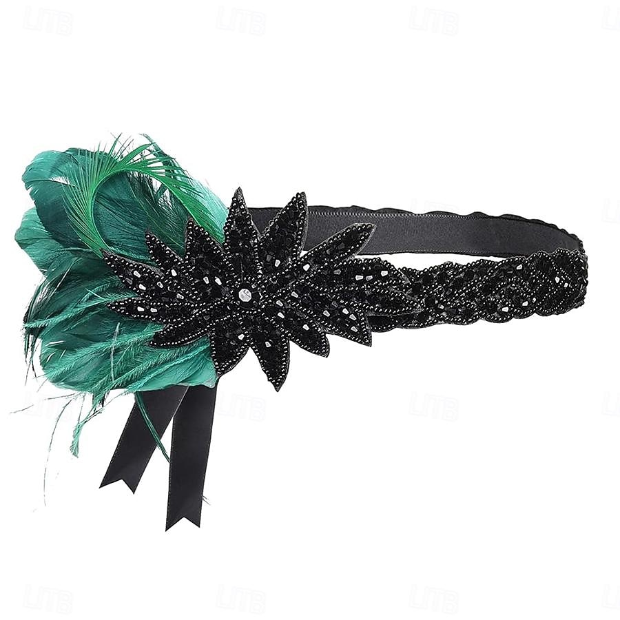 1920-as évek A nagy Gatsby Flapper fejpánt A nagy Gatsby Esküvői Vendég Gallér nélküli Jelmez Női Mindszentek napja Farsang Álarcos mulatság Parti Álarcos mulatság Esküvői fogadás Felnőttek Hajszalag 2025 - $17.99 –P5