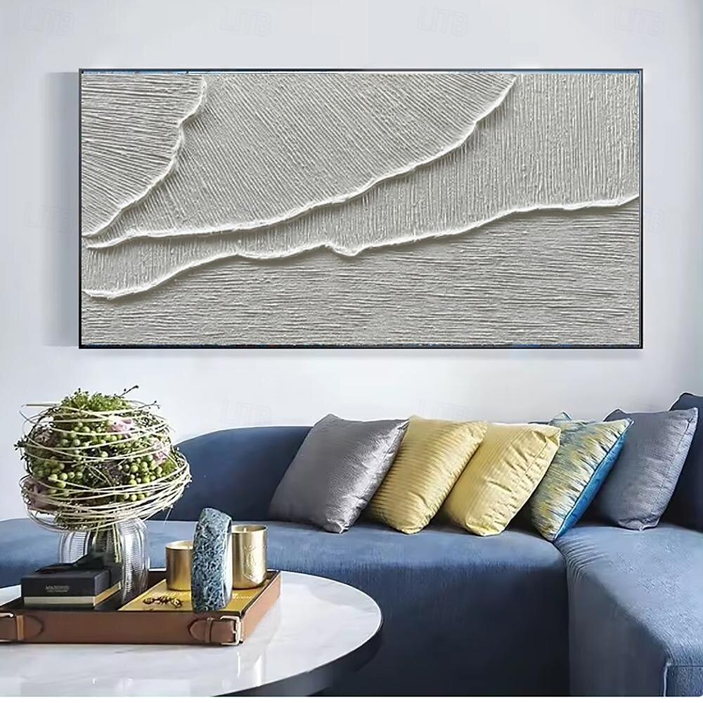 peinture à l'huile faite à la main toile mur art décoration moderne simple texture abstraite blanc pour la décoration intérieure roulé sans cadre peinture non étirée de 2025 ? $91.99 –P6
