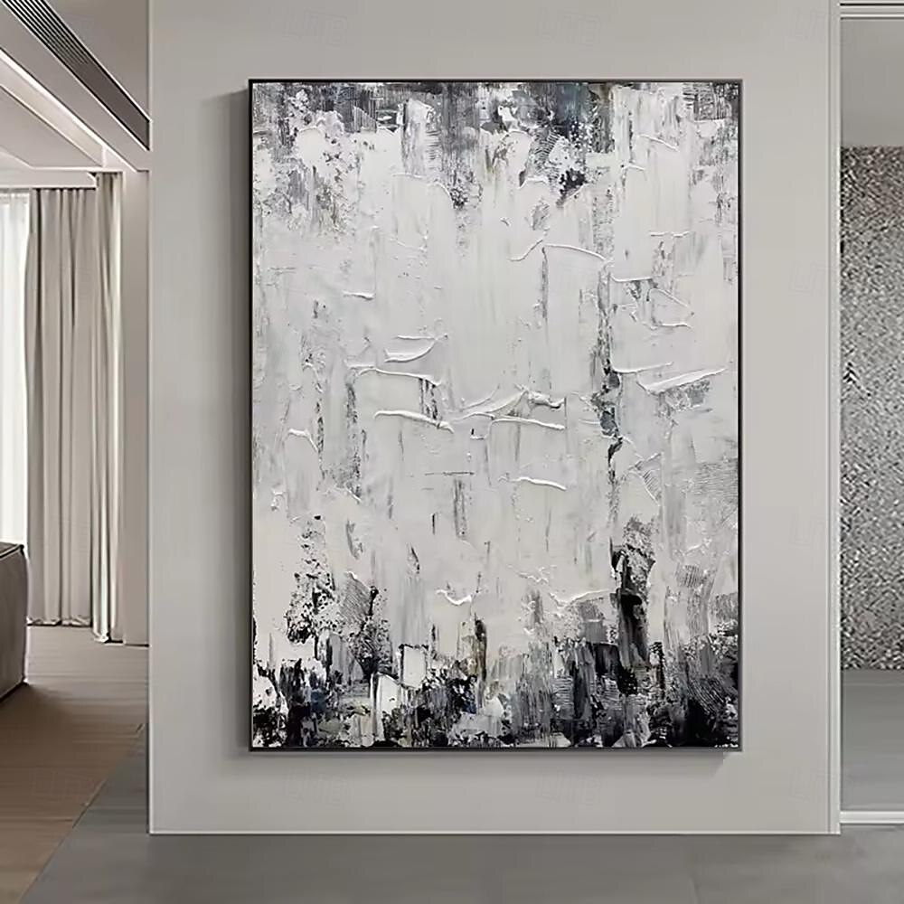picturi în ulei realizate manual, pânză, artă de perete, decorare modernă, simplitate, alb-negru, abstract pentru decorarea casei, laminată, fără rame, pictură neîntinsă 2025 - $50.99 –P6
