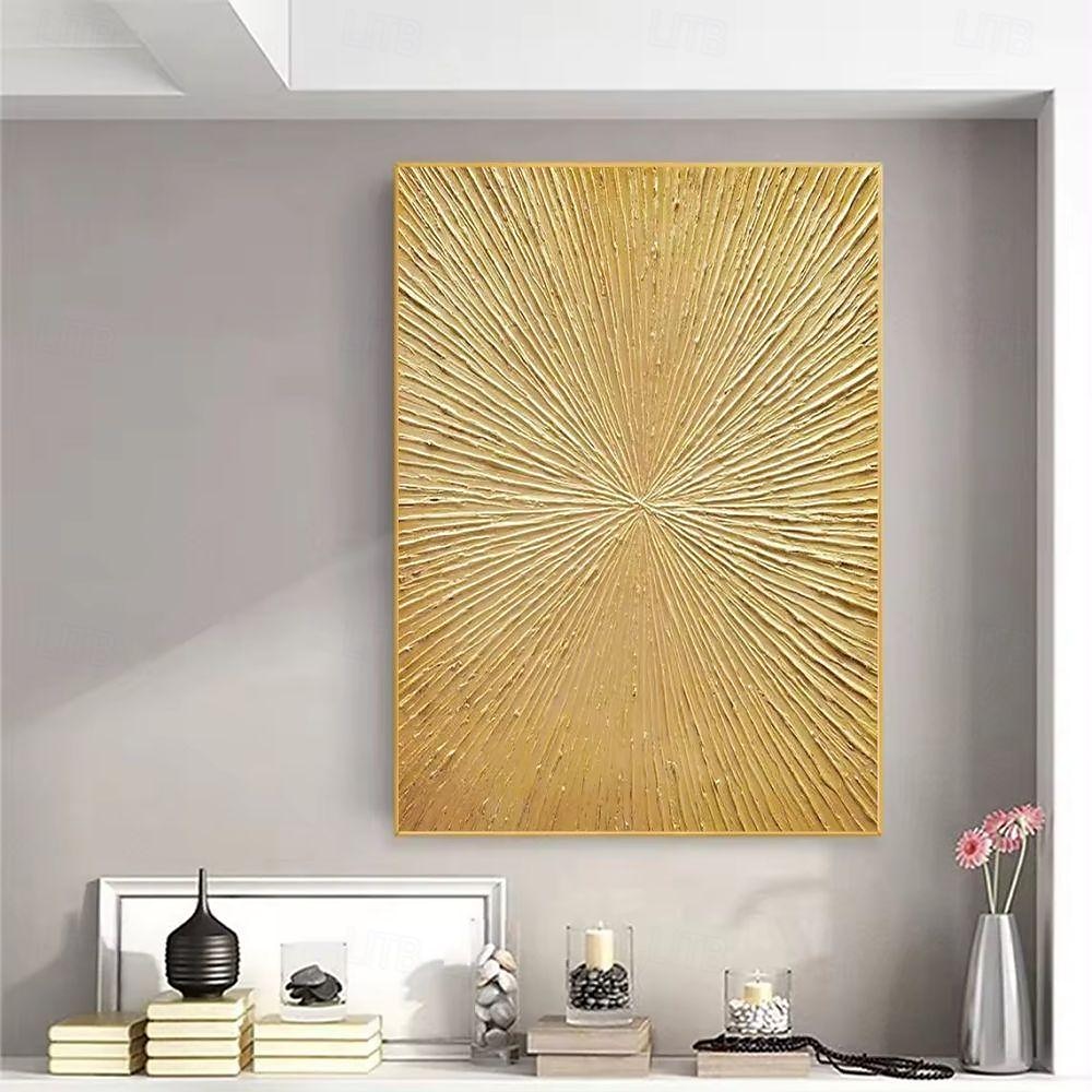 Handmade Oil Painting Canvas Wall Art Decoration Abstract Texture Golden Light Radiant for Home Decor Rolled Frameless Unstretched Painting 2025 - $50.99 –P6