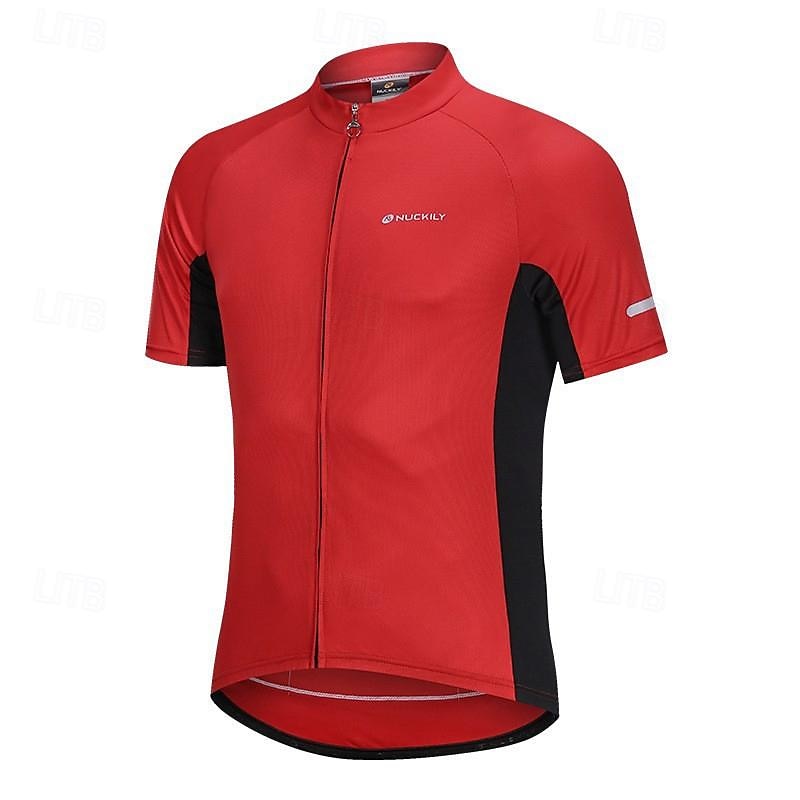 Gelukkig Voor heren Wielrenshirt Korte mouw Fietsen Shirt met 3 achterzakken Bergracen Ademend Sneldrogend Anatomisch ontwerp Lampenkatoen Zwart Wit Rood Sport Kleding 2025 - $32.99 –P3