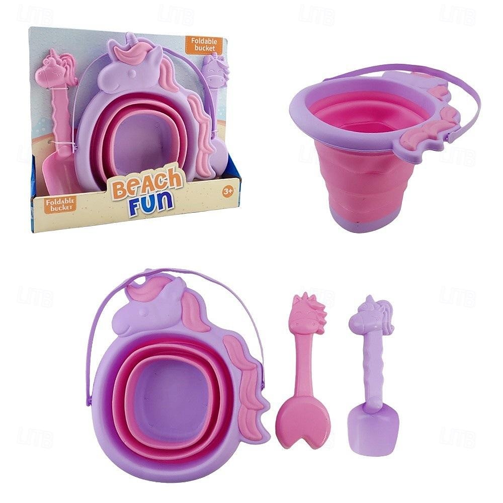 Secchi pieghevoli da 3 pacchi con pale, secchi pieghevoli multiuso per attrezzatura da campeggio in spiaggia, pesca per feste in spiaggia e divertenti attività estive del 2025 a $19.99 –P1
