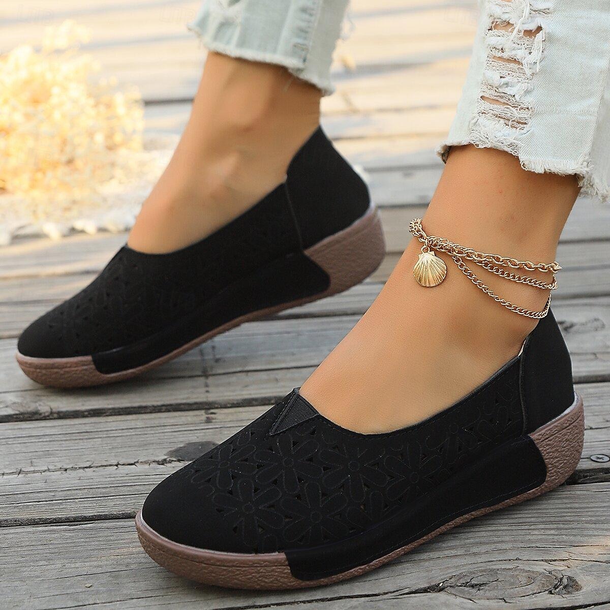 damskie płaskie mokasyny wygodne buty codzienne jesienne płaskie obcasy okrągłe noski swobodna sztuczna skóra czarny niebieski brązowy 2025 - $29.99 –P6