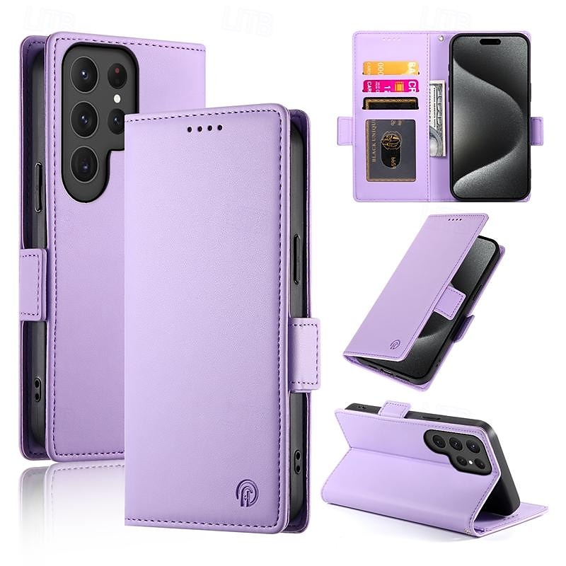Etui na telefon do Samsung Galaxy A55 A35 A25 A15 5G A54 A34 A14 A73 A53 A33 A23 A13 A72 A52 A32 A22 A12 S25 Ultra tylna pokrywka z podstawka uchwytem magnetycznym slot na kartę retro TPU PU skóra 2025 - $18.99 –P9