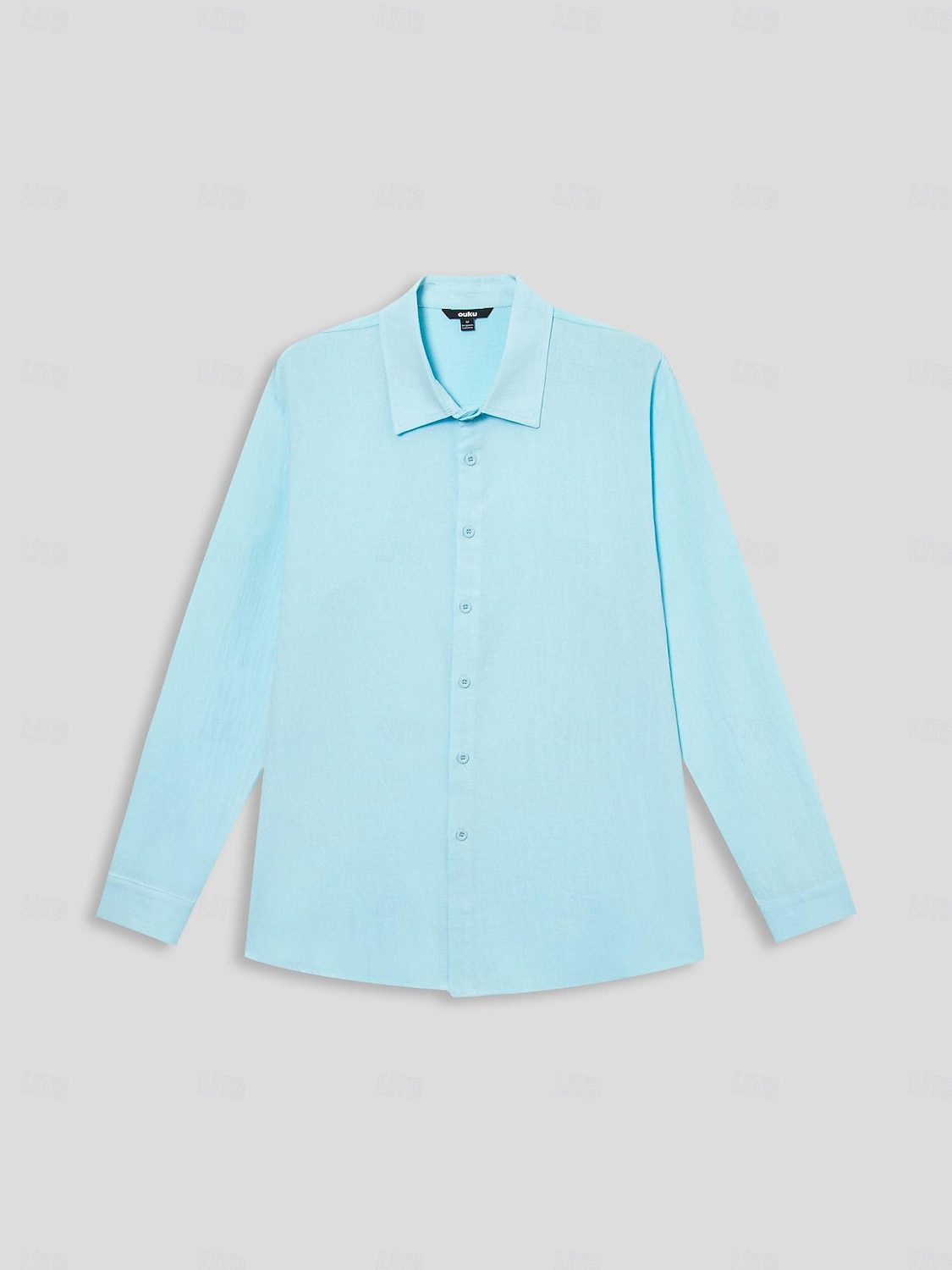 Voor heren Overhemd linnen overhemd Zomer overhemd Strand Kleding Overhemd met knopen Effen Casual Dagelijks blauw Lange mouw Revers Lente & Herfst Kleding 2025 - $8.39 –P1