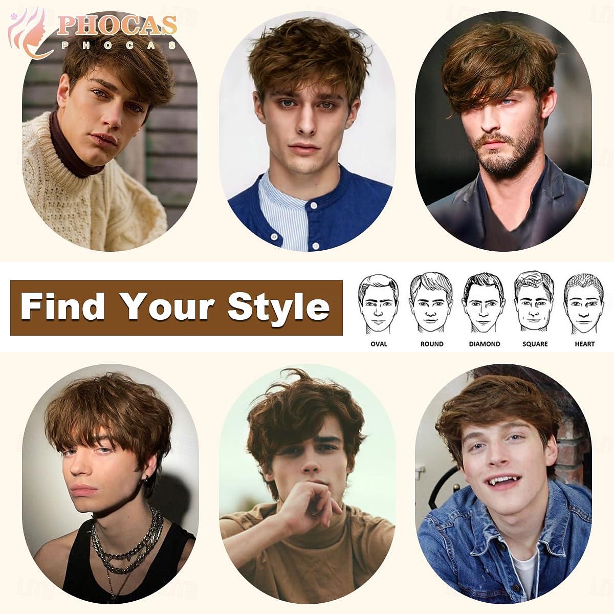 herreparykk, kort brun parykk for menn lagdelt naturlig fluffy syntetisk hår parykk varmebestandig halloween cosplay parykk 2025 - $18.49 –P6
