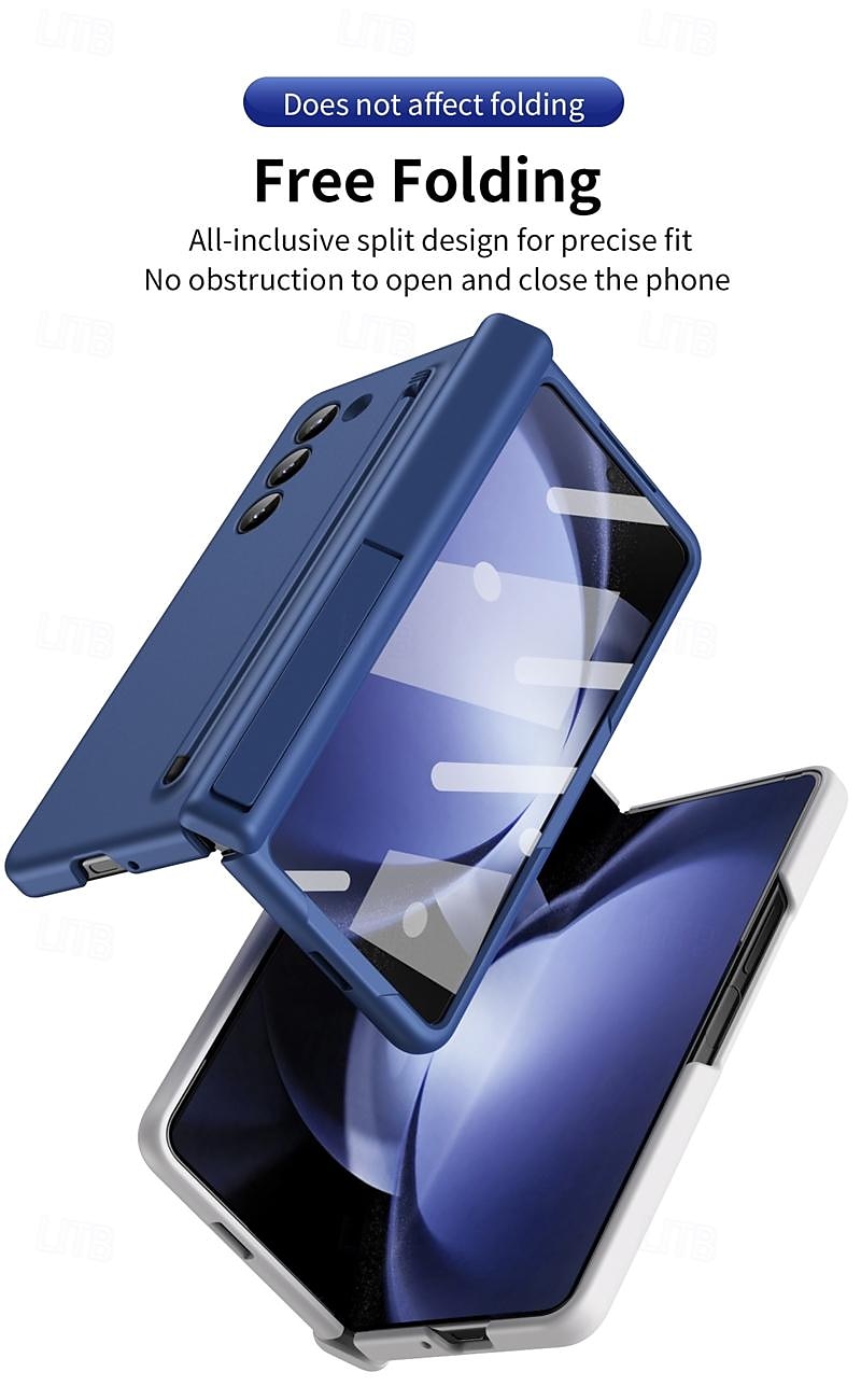 2025年 Samsung Galaxy Z Fold 6 Z Fold 5 Z Fold 4 Z Fold 3用のスタンドホルダーおよびスクリーンプロテクター付きバックカバー、フルボディ保護アーマーPC  コレクション – $31.99 –P8