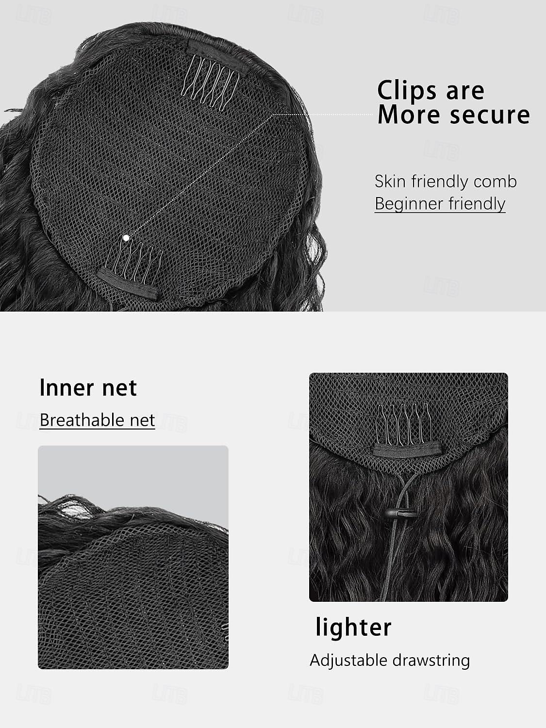 extension de queue de cheval bouclée ondulée 26 pouces de long extension de queue de cheval avec cordon noir pour femmes clip en queue de cheval postiche synthétique naturel épais pour un usage de 2025 ? $13.49 –P6