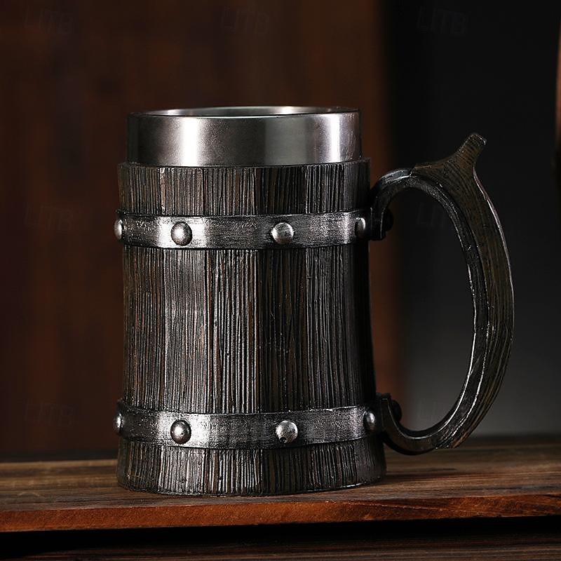 1pc Antique Viking Beer Mug - Wooden Barrel Cup with Stainless Steel Liner - Perfect Gift for Beer Lovers 2025 - $32.99 –P18