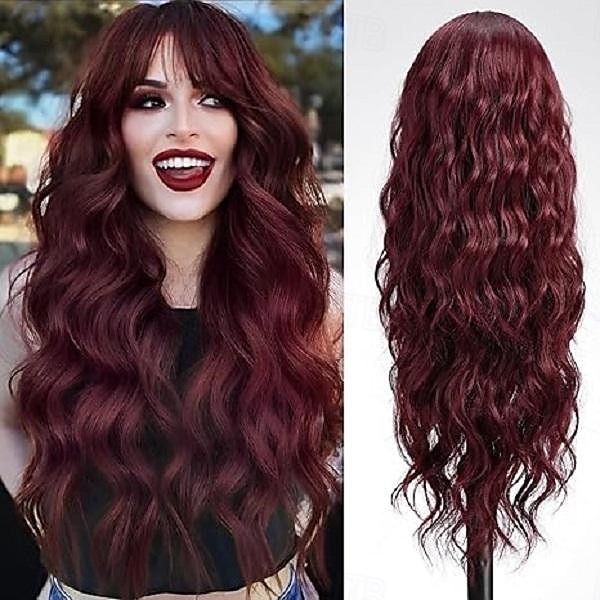 Parrucche Lunghe per Donne Parrucca Sintetica Ondulata con Frangia Parrucche Cosplay di Halloween del 2025 a $18.99 –P4