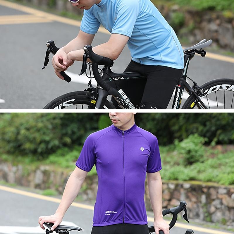Men's Cycling Jersey Letter & Number Short Sleeve Bike Tee Tshirt Jersey Top with 3 Rear Pockets Mountain Bike MTB Road Bike Cycling Quick Dry Breathable Sports Black White Blue Clothing Apparel 2026 - $26.99 –P14