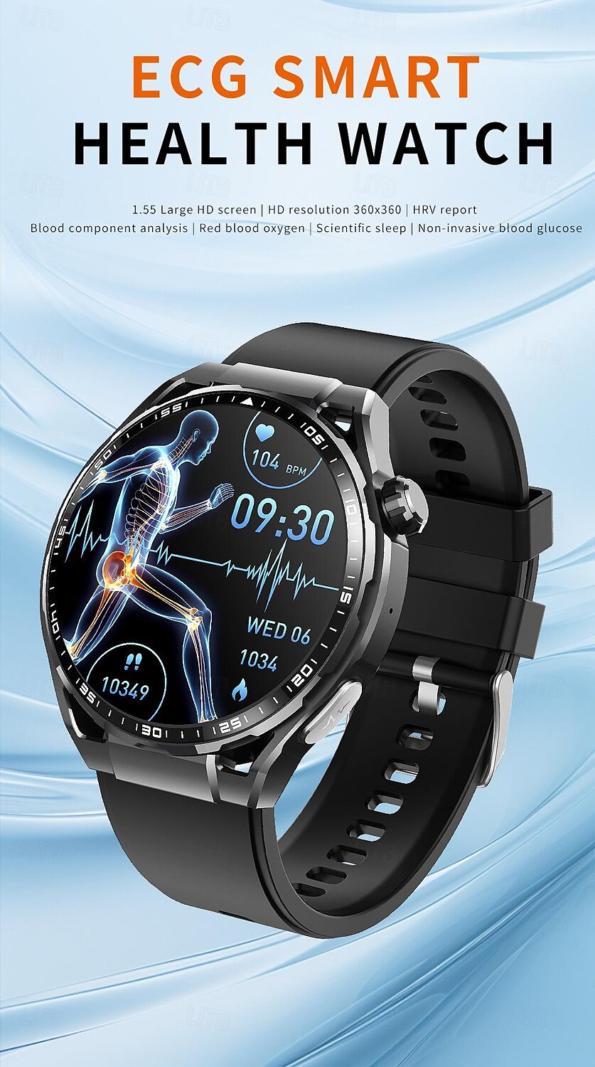 696 F200 Smart Watch 1.55 inch Smart Band Fitness Bracelet Bluetooth Pedometer Call Reminder Sleep Tracker Compatible with Samsung Men Hands-Free Calls Message Reminder IP 67 46mm Watch Case 2025 - $81.99 –P1