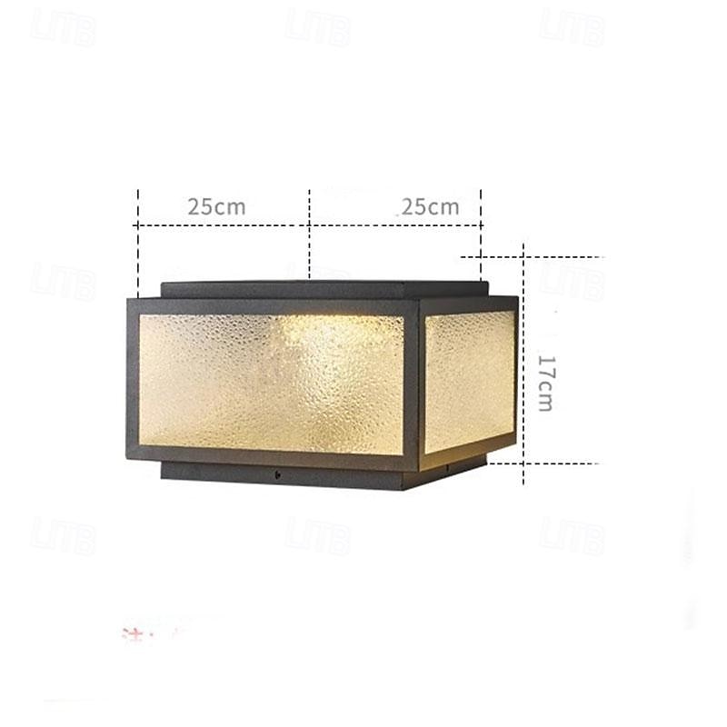 led kültéri oszloplámpa meleg fehér 25/30/40cm modern oszlopsapkák lámpa mattüveg fedélzeti kerítéssapka fény vízálló oszloplámpák oszloplámpák házon kívül táj ösvény világítás terasz kertbe 110-240v 2025 - $149.99 –P7