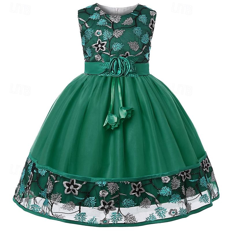 Mädchen' 3D Blume Blumenmädchen Kleid Party Kleid Ärmellos Sommer Leistung Hochzeit Party Prinzessin Schön Süß kinderkleidung 4-12 Jahre abendkleider Schaukelkleid A Linie Kleid Midi Regular Fit 2025 - $31.99 –P2