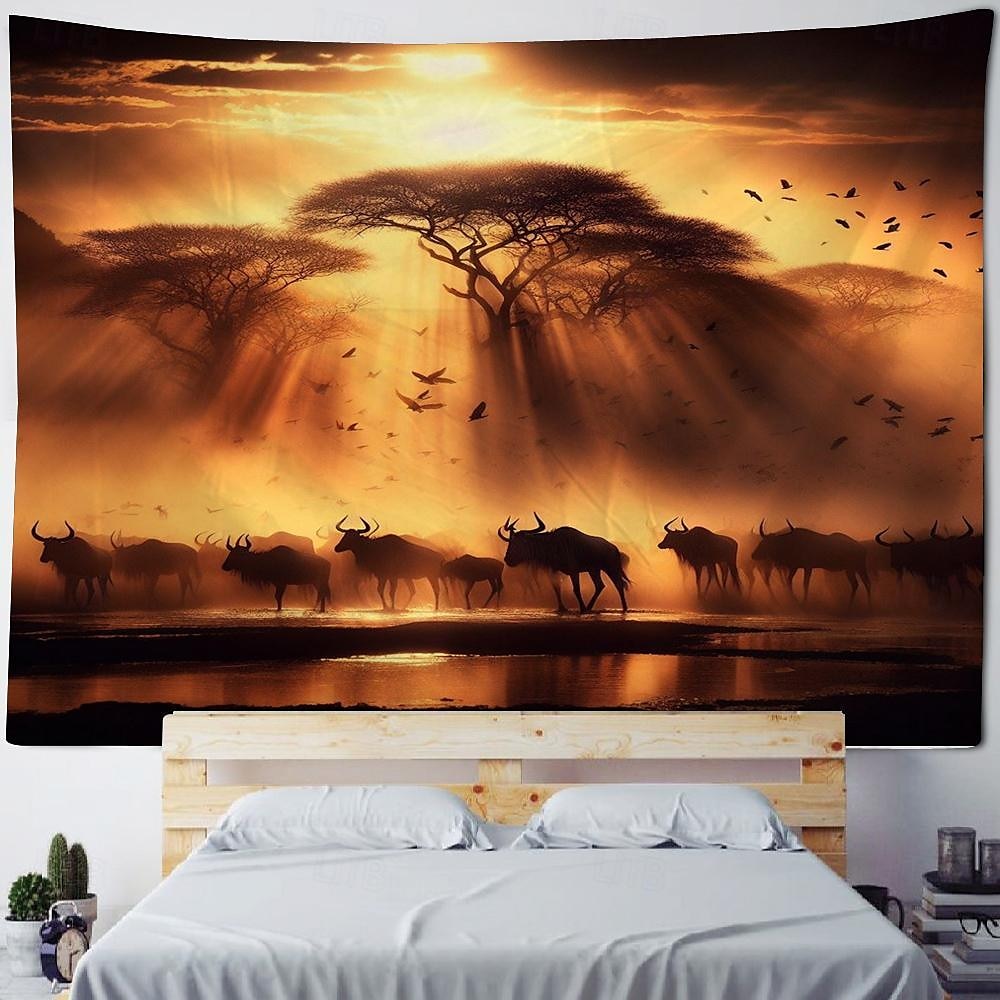 African Safari Wild Animals Hanging Tapestry Wall Art Large Tapestry Mural  Decor Photograph Backdrop Blanket Curtain Home Bedroom Living Room  Decoration 2025 - CAD $30.39, image size:1000x1000
