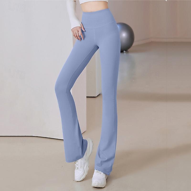 Dam Yogabyxor Utsvängda byxben Elastiskt midjeband Hög midja Yoga Gymträning Pilates Trikåer Mörkgrå Svart Blå sporter Sportkläder Elastisk Smal 2025 - $16.49 –P9