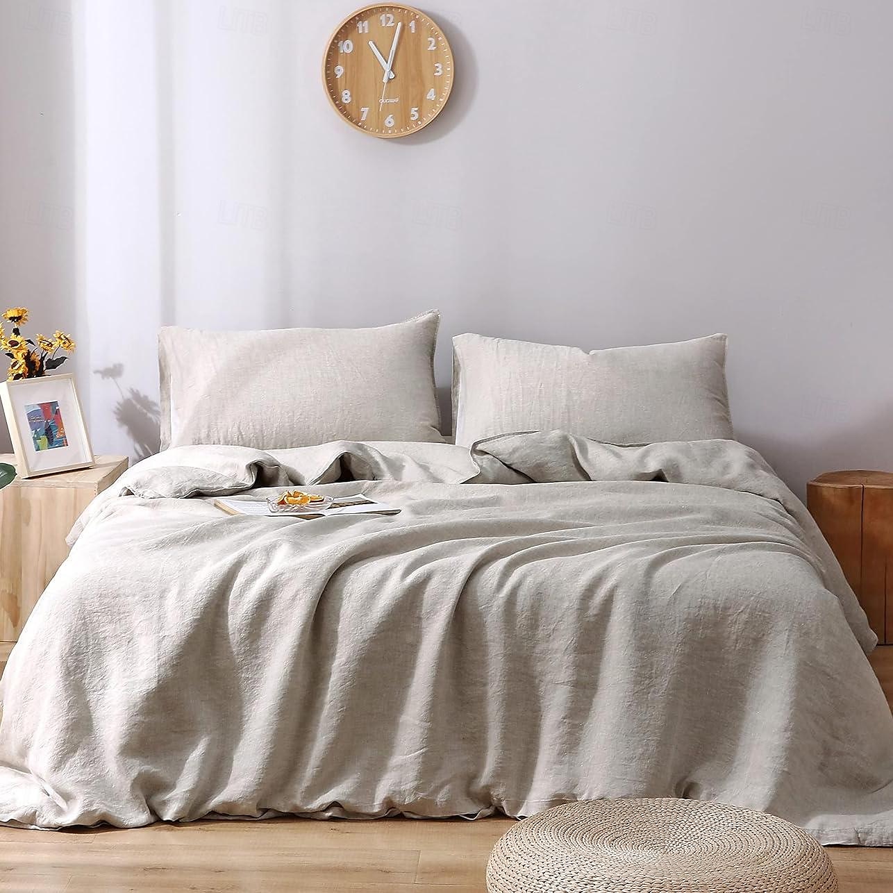 Cotton Duvet Cover 100% Linen Coconut White Duvet Cover Queen Size, Soft and Breathable Queen Duvet Cover Set for All Season 2025 - $50.99 –P6