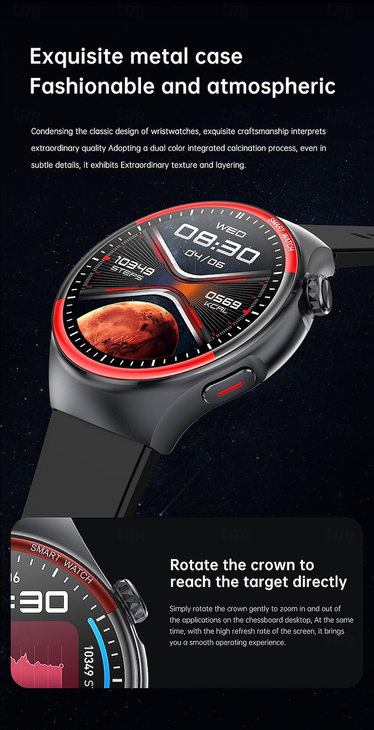 iMosi T82 Умные часы 1.43 дюймовый Смарт Часы Bluetooth Контроль температуры Педометр Напоминание о звонке Совместим с Android iOS Женский Мужчины Хендс-фри звонки Водонепроницаемый Медиа контроль 2025 - $51.19 –P3