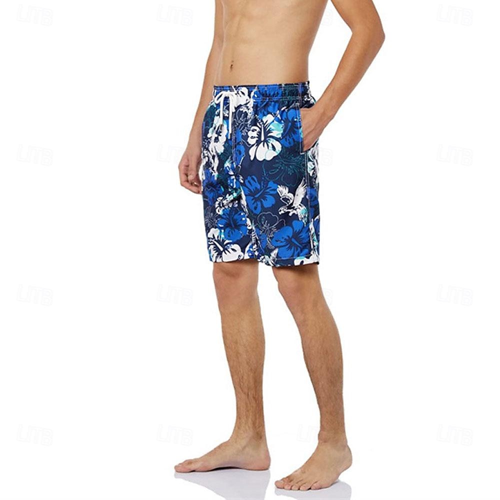 Men's Graphic Flower / Floral Swimming Trunks Board Shorts Swim Shorts Mid Waist Streetwear Hawaiian Boho Casual Daily Holiday Drawstring with Mesh lining Elastic Waist Designer Clothing Apparel 2025 - $19.99 –P6