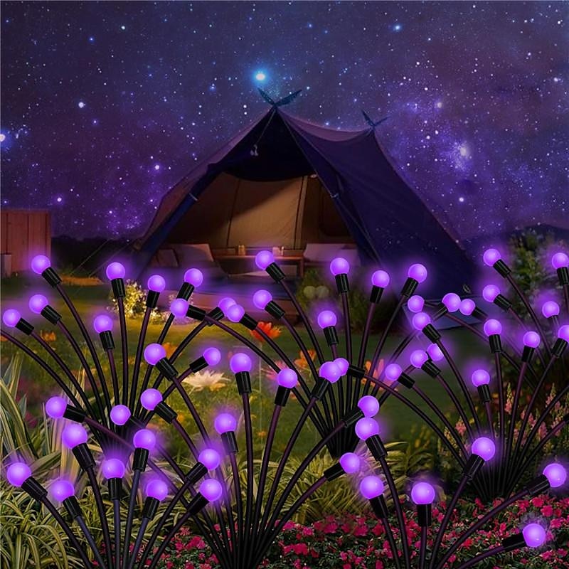 Lumières de Jardin Solaire à Vent Solaire de Cheminée Violet Lumineux - Changement de Couleur LED Étanches Auto-On Parfait pour Décoration de Jardin  Paysage 1/2pcs pour Halloween de 2025 ? $14.49 –P3