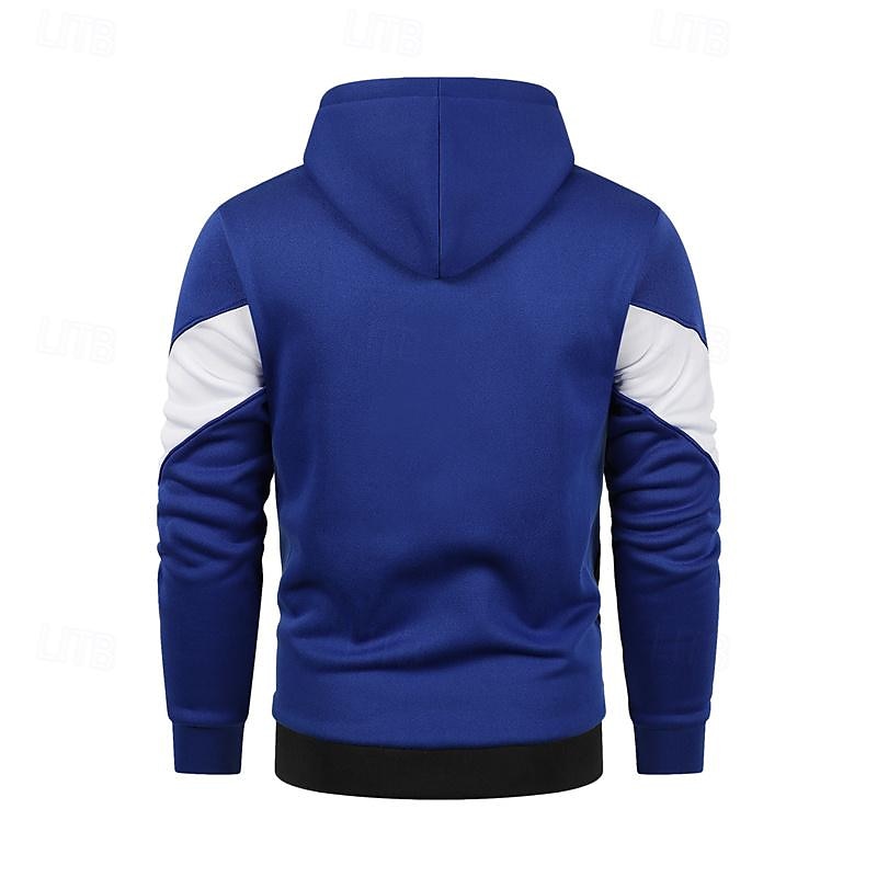 Per uomo Felpa con cappuccio a zip intera Felpa con cappuccio e zip Bianco Rosso Blu Cachi Con Cappuccio Blocco di colori Con zip Patchwork Sport & Outdoor Quotidiano Ferie Poliestere Streetwear del 2025 a $23.99 –P2