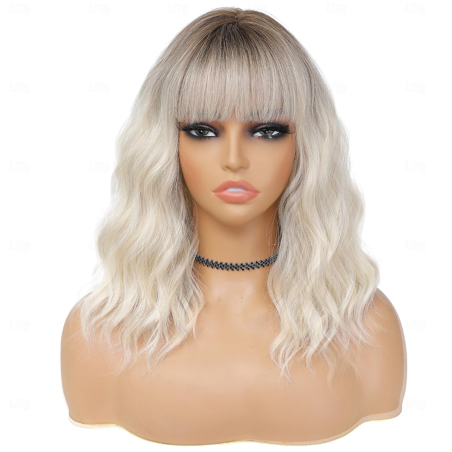 Peruca Ombre Loira com Franjas para Mulheres Peruca Curta de 14 Polegadas Comprimento até o Ombro Peruca Ondulada e Cacheada Peruca Platinada Resistente ao Calor Perucas de Halloween de 2026 por $17.99 –P6