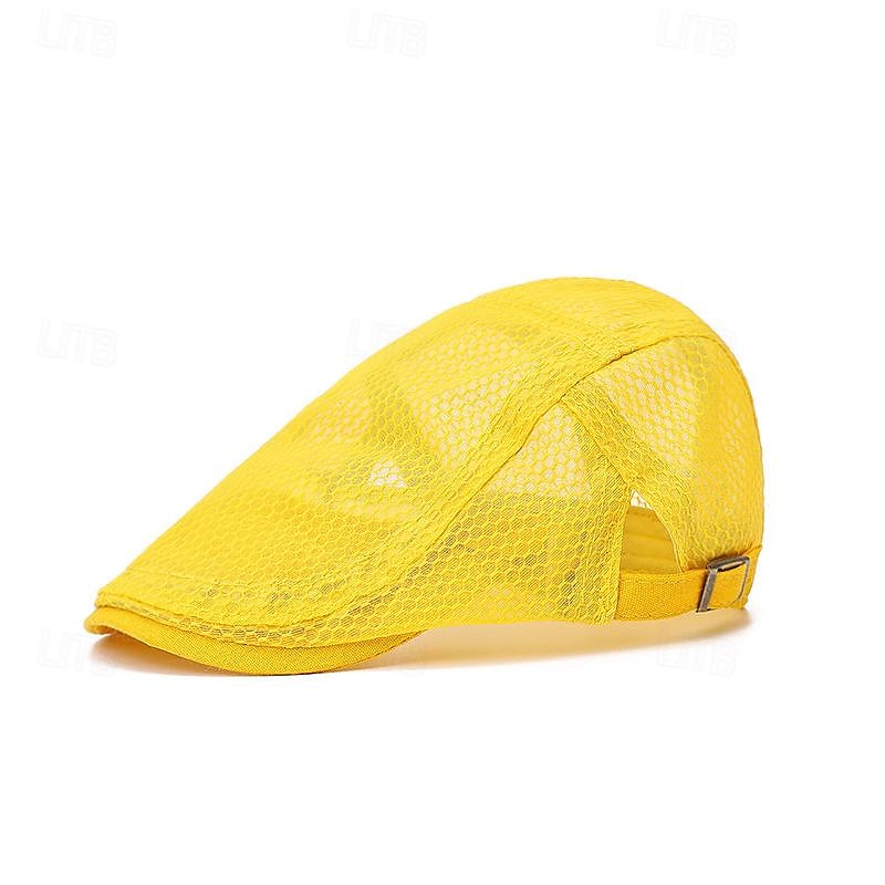 Men's Flat Cap Ascot Hat Newsboy Hat Black White Acrylic Fibers Mesh Fashion Casual Street Daily Plain Adjustable Sunscreen Breathable 2025 - $8.99 –P6