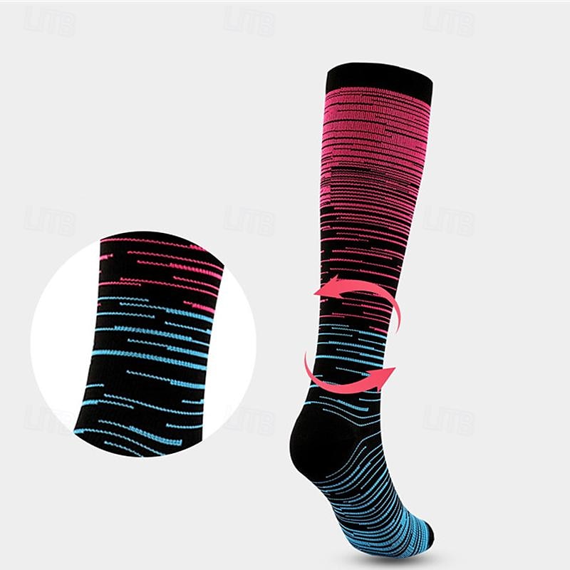 Calcetines de compresión Calcetines Deportivos Calcetines para correr 1 Par A rayas Mujer Calcetines de tubo Transpirable Reductor del Sudor Cómodo Entrenamiento de gimnasio Baloncesto Corriendo 2025 - $7.19 –P7