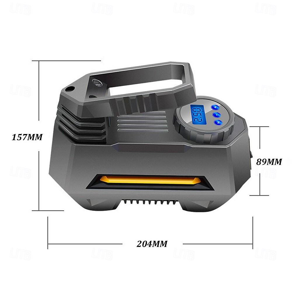 digital däckinflator luftkompressor däckpump 100 psi 12v med 2 sätt att skruva  & klämma på ventilanslutningsbilen 2025 - $38.99 –P7