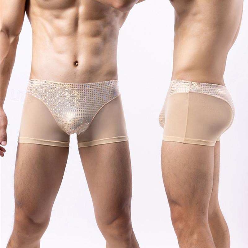 Men's 1 PCS Boxers Underwear Boxer Shorts Patchwork Polyester Breathable Soft Comfortable Plaid Color Block Mid Rise Black White 2025 - $8.99 –P13